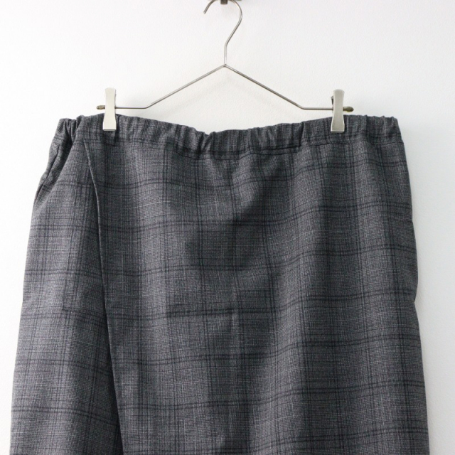ソウソウ SOU・SOU 梳毛 筒下 濃灰格子 ワイドパンツ /グレー ボトムス  
