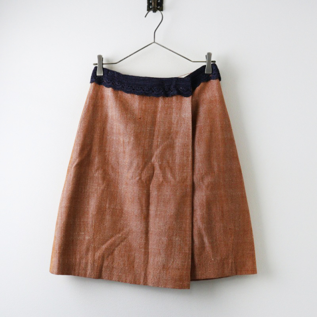 【美品】mina perhonen　flicker　ウールラップレイドスカート 値下げ】mina perhonen 刺繍スカート