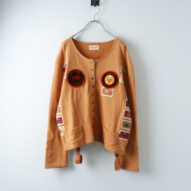 美品✨PINKHOUSE サロペット テディベア刺繍 デニム ロゴボタン