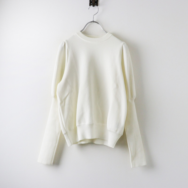 美品 2022AW ヨリ yori ウールパフスリーブニット 36/オフホワイト  