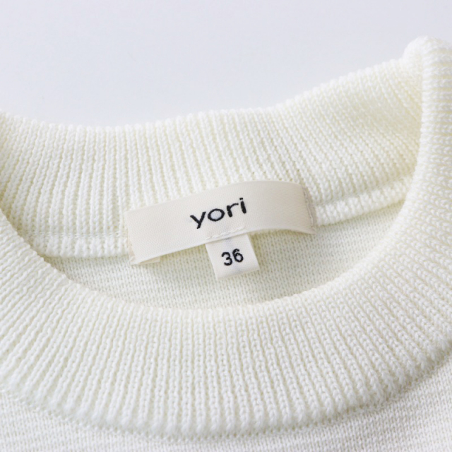 美品 2022AW ヨリ yori ウールパフスリーブニット 36/オフホワイト クルーネック セーター トップス 長袖【2400014520460】 美品 2022AW ヨリ yori ウールパフスリーブニット 36/オフ
