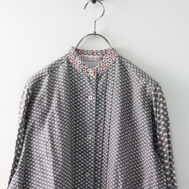 美品 定価9.7万 トワヴァーズ TOWAVASE Sarasa Dress Gray リネン 総柄