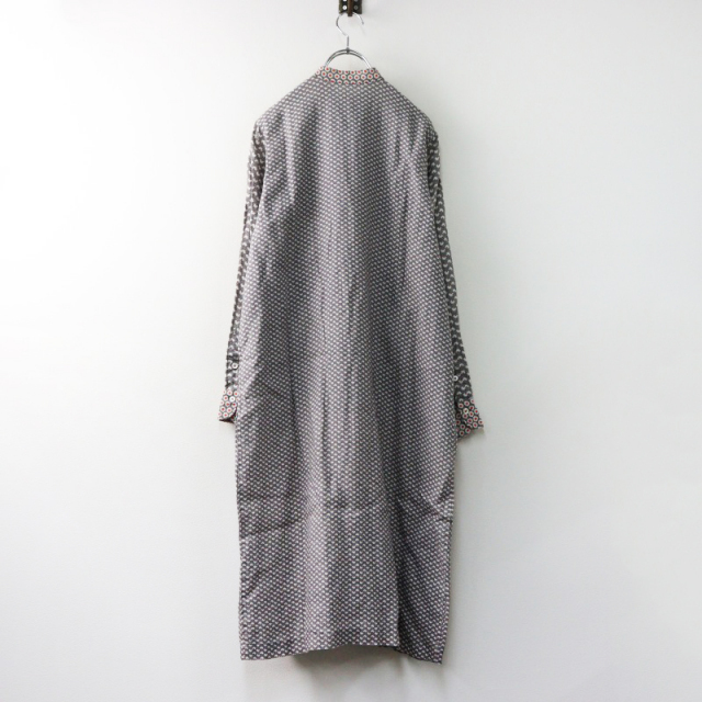 towavase シルク　ワンピース 美品 定価9.7万 トワヴァーズ TOWAVASE Sarasa Dress Gray リネン 総柄