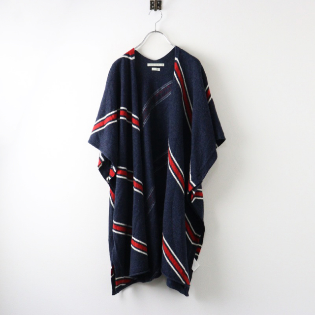 ニューリブリス　ストールポンチョ　ネイビー エルメス ニューリブリス ストール ショール ポンチョ カシシル