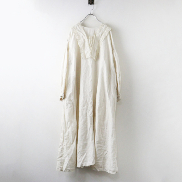 2024AW ネストローブ nest Robe リネンレース襟付きワンピース F