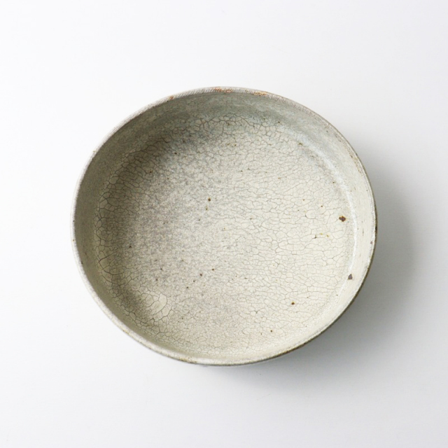 【30日で出品終了】馬渡新平さん、陶器製 皿 4枚セット 馬渡新平】ヒビ粉引き平皿8寸（φ24cm） - SALUK
