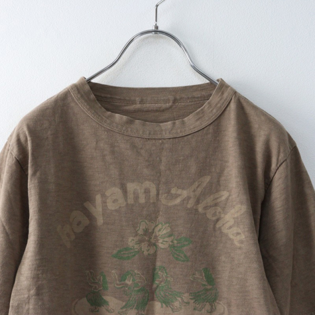 フォーティーファイブアール 45R 葉山ものがたり Hayama aloha Tシャツ 1/ブラウン トップス カットソー ジンバブエ【2400014529456】 フォーティーファイブアール 45R 葉山ものがたり Hayama aloha T