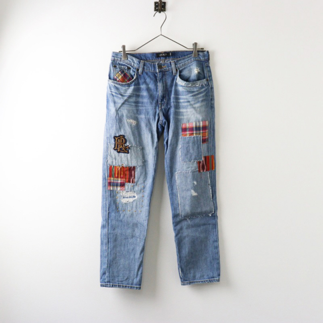 ラルフローレン　ペイント　デニム　ジーンズ ローレン ラルフローレン LAUREN Ralph Lauren ワッペン パッチ