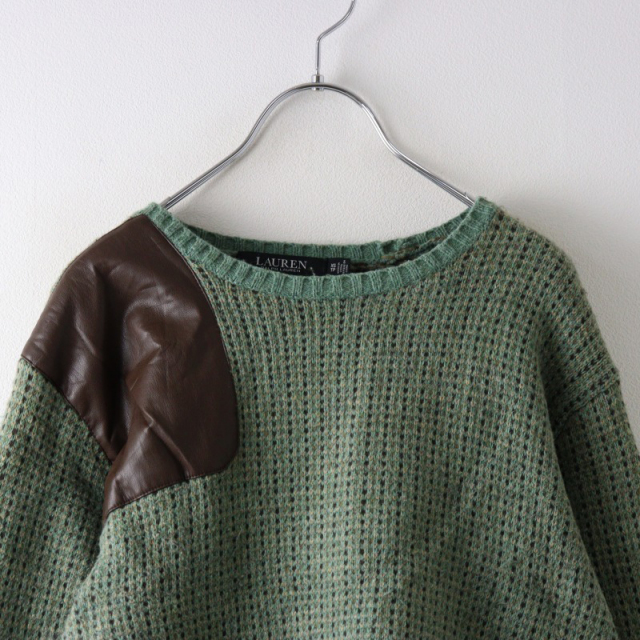 ローレン ラルフローレン LAUREN Ralph Lauren ショルダー エルボーパッチ ニット プルオーバー XS/グリーン 【2400014535341】 Ralph Lauren - ローレン ラルフローレン LAUREN Ralph Lauren
