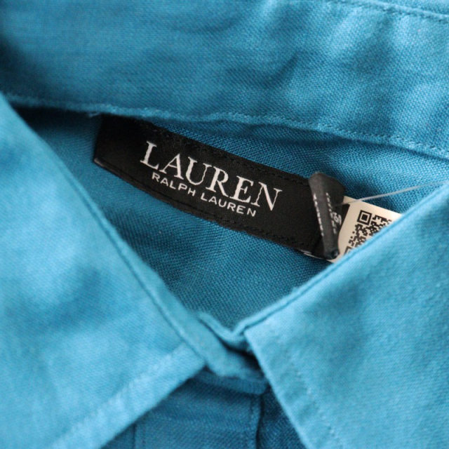 未使用 ローレン ラルフローレン LAUREN Ralph Laure モノグラム刺繍 ショートスリーブ ブラウス XS/ブルー【2400014535280】 未使用 ローレン ラルフローレン LAUREN Ralph Laure モノグラム