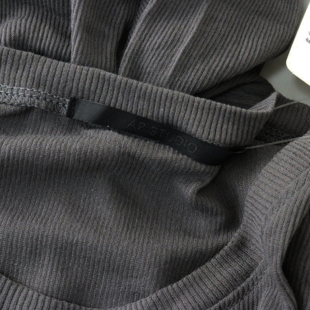 エーピーストゥディオ 24SS シアーリブTシャツ カットソー 長袖 F グレー 未使用 2024SS エーピーストゥディオ AP STUDIO Sheer rib T-sh