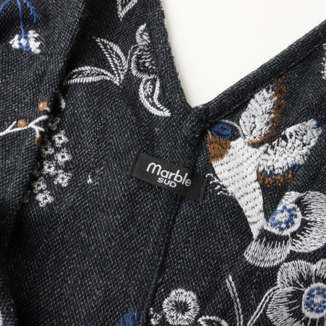 marble sud★マーブルシュッド　刺繍　黒ワンピース marble SUD｜Mame dot ワンピース - marble SUD(マーブル