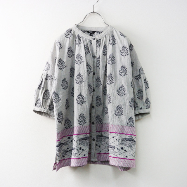 未使用　マーブルシュッドmarble sud アジサイ　刺繍　トップス　ブラウス マーブルシュッド アジサイ 刺繍ブラウス - メルカリ