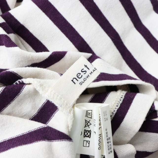 ネストローブ★ボーダーボートネックプルオーバー 2024AW ネストローブ nest Robe ボーダーボートネックプル