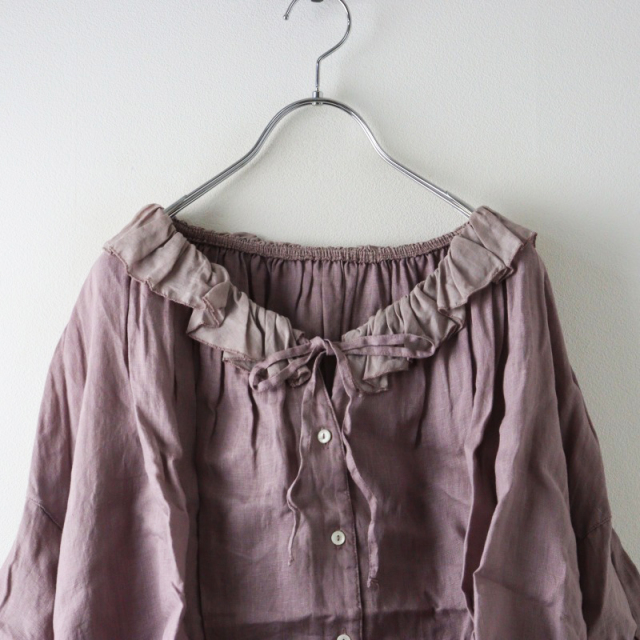 ネストローブ nest Robe 24AW リネンシアーフリルブラウス 01243 1143 ブラック サイズ：F nest Robe ネストローブ 24AW リネンシアーフリルブラウス