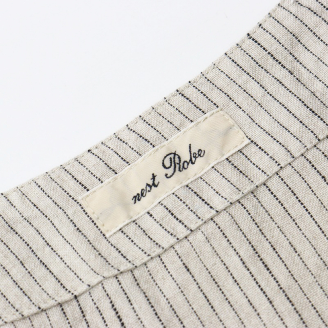 ネストローブ nest Robe リネン Vネック ストライプ ワンピース