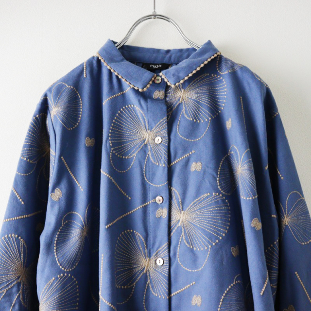 良品 2024AW マーブルシュッド marble SUD EMB gene フレアシャツ  