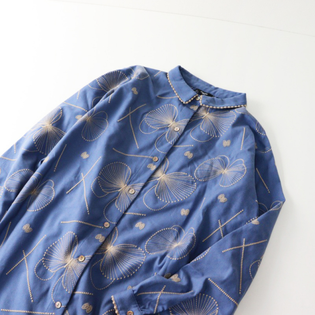 良品 2024AW マーブルシュッド marble SUD EMB gene フレアシャツ  