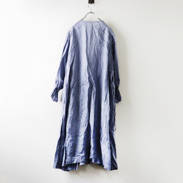 ネストローブ　新品リネン刺繍切替え巻きスカート　ブルー リネン刺繍切替え巻きスカート｜nest Robe / CONFECT ONLINE SHOP