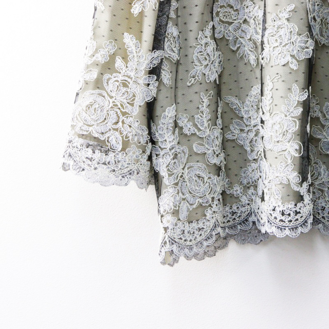 ドットチュール×オリジナルローズチュールレース使いチュニック