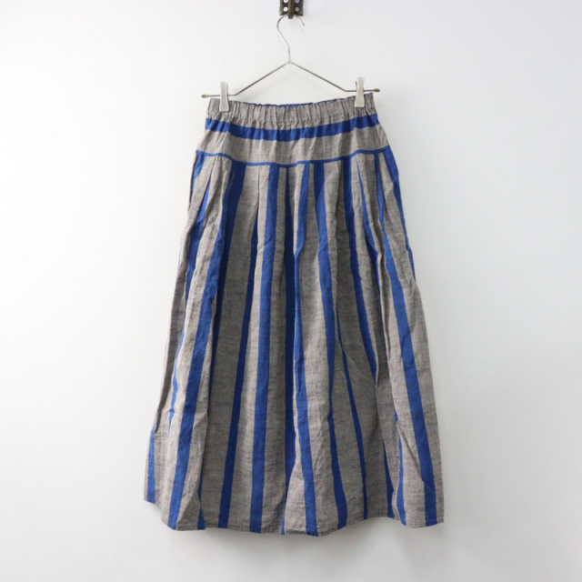 美品 ヤンマ産業 YAMMA 会津木綿 ひじり縞 タックスカート