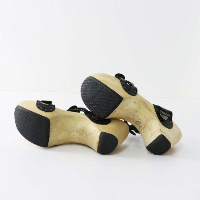 【美品】trippen トリッペン　サンダル　サイズ36 レザー　ウッド トリッペン trippen カットワークデザイン レザー ウッド