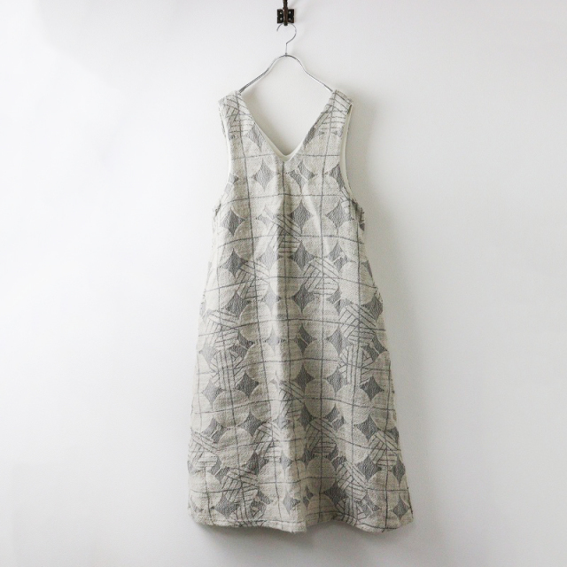2023SS マーブルシュッド コットンリネン チュニック M グレー 刺繍　鳥 2023SS マーブルシュッド コットンリネン チュニック M グレー