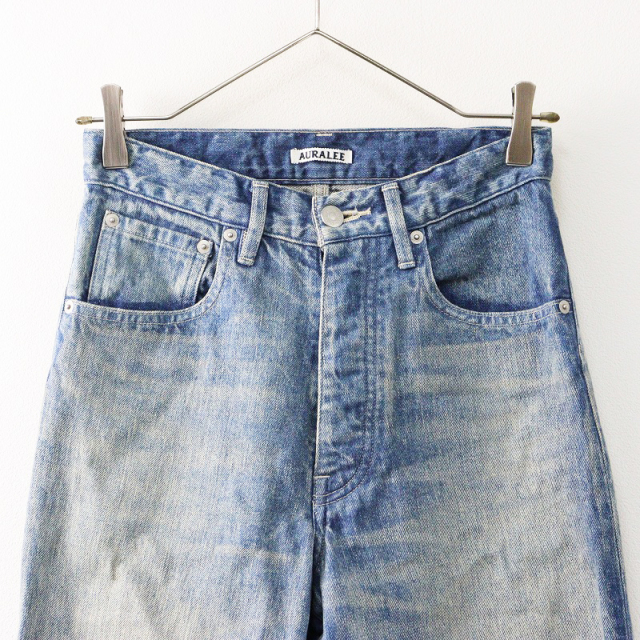 美品 2023AW オーラリー AURALEE SELVEDGE FADED LIGHT DENIM NARROW