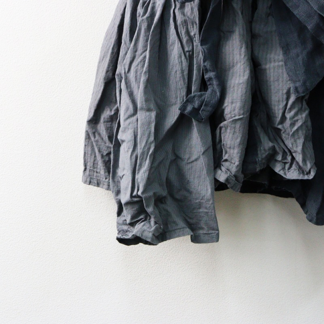 2025SS メゾンドソイル maison de soil COTTON&amp;LINEN PATCHWORK GATHERED WRAP BLOUSE 2＼グレー ブラウス【2400014585834】 期間限定価格】2025SS メゾンドソイル maison de soil COTTON&LINEN