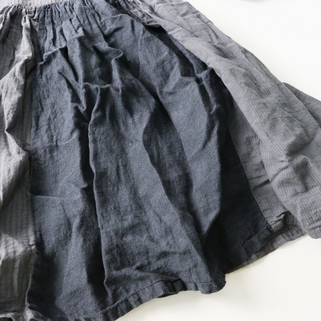 2025SS メゾンドソイル maison de soil COTTON&LINEN PATCHWORK GATHERED WRAP BLOUSE 2＼グレー ブラウス【2400014585834】 期間限定価格】2025SS メゾンドソイル maison de soil COTTON&LINEN
