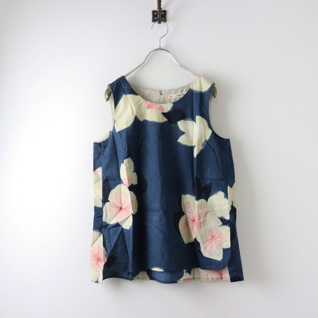 パラスパレス pal'las palace インディゴ染め 花柄ノースリーブ