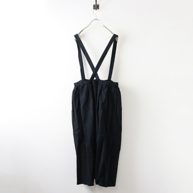 ina_nameless stand & anulus & MoonRider黒 イナ ina リネンコットン サスペンダーフレアロングスカート ブラック