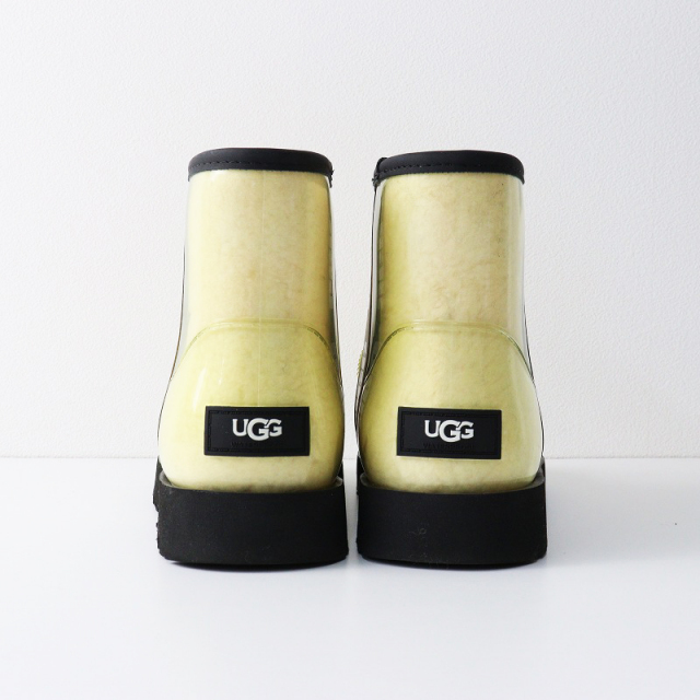 アグ UGG CLASSIC CLEAR MINI ロゴ入り ボアクリア レインブーツ