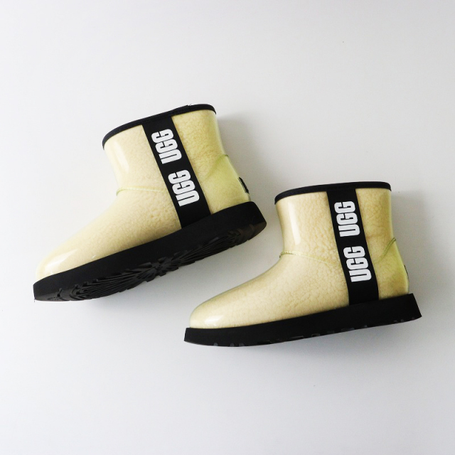 UGG アグ　CLASSIC CLEAR MINI レインブーツ アグ UGG CLASSIC CLEAR MINI ロゴ入り ボアクリア レインブーツ