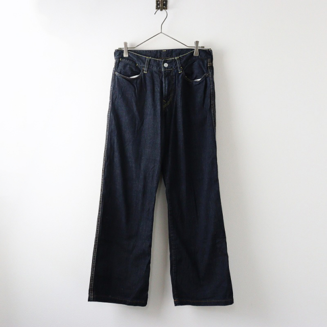 【美品】 45R フォーティファイブアール デニムパンツ ジーンズ インディゴ染 45r / フォーティファイブアール | レザーパッチ フレア ブーツ