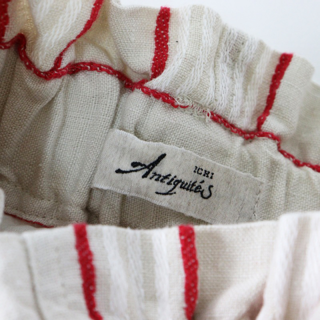 美品 イチ アンティークス ICHI Antiquites ストライプ刺繍