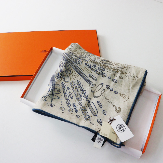 美品】エルメス 大判ストール カシミヤ100% マルジェラ期 オレンジ 総