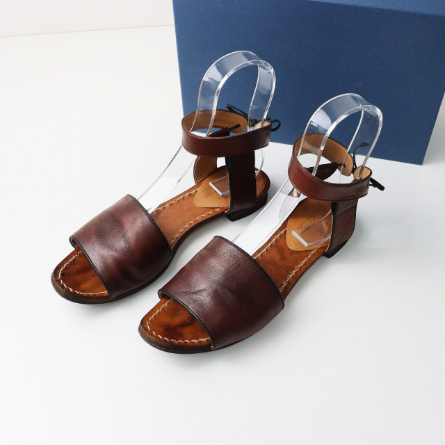 『極美品』ENFOLD レザーアンクルストラップ厚底サンダル 極美品』ENFOLD レザーアンクルストラップ厚底サンダル レザー