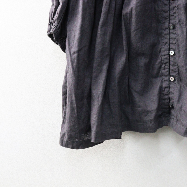 ネストローブ【UpcycleLino】×カラミ織り天然染め　ドッキングブラウス nest Robe 【2023/定価2.8万】ネストローブ UpcycleLino *カラミ