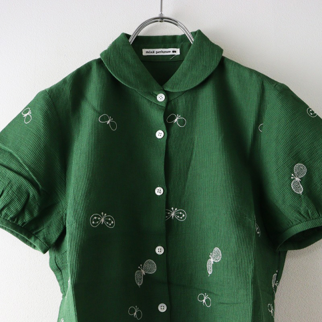 minä perhonen ミナペルホネン パフスリーブ シャツブラウス
