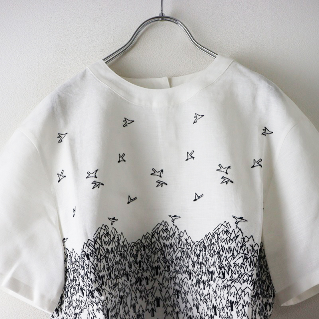 美品 2024SS ミナペルホネン mina perhonen forest to bird ブラウス