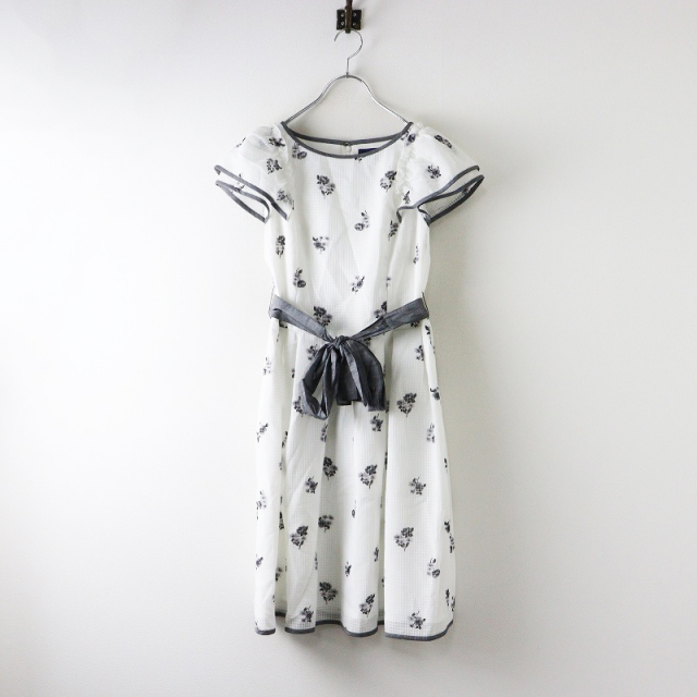 美品 M'S GRACY 2021 フラワーモチーフ ワンピース ホワイト 36 美品 M'S GRACY 2021 フラワーモチーフ ワンピース ホワイト 36