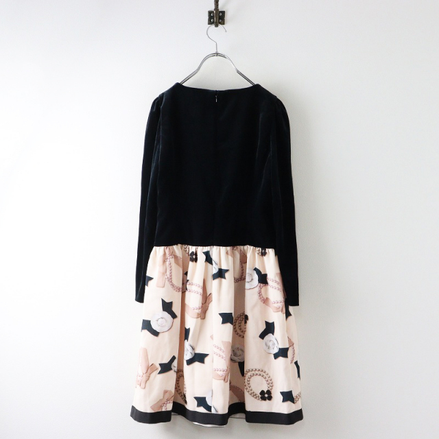 エムズグレイシー M'S GRACY ベロア切替 カメリアパール プリント