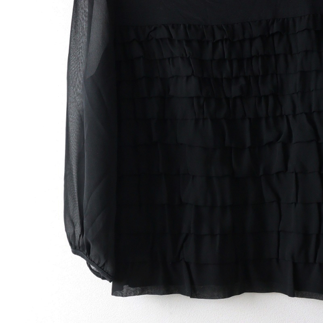ERONIQUE BRANQUINHO シアーカットソー黒フリル ヴェロニク