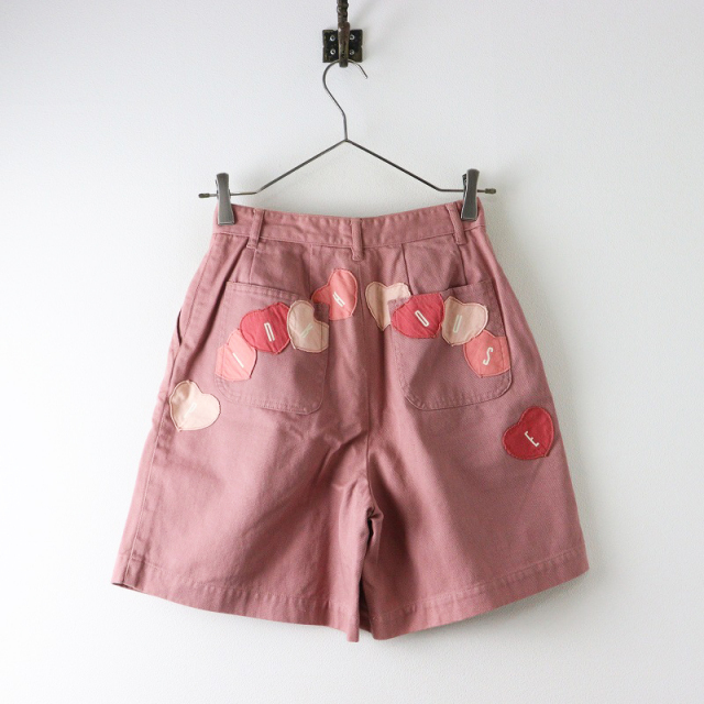 ピンクハウス PINK HOUSE ハートワッペン タック ショートパンツ