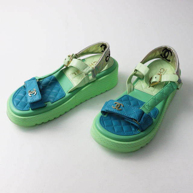 最終値下げ⭐︎シャネル　ビジューサンダル　39 楽天市場】【シャネル】Chanel 19SS レザー ココマーク チェーン