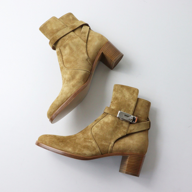 エルメスHERMESスエードフロントジップ　アンクルブーツ エルメスHERMESスエードフロントジップ アンクルブーツ - メルカリ