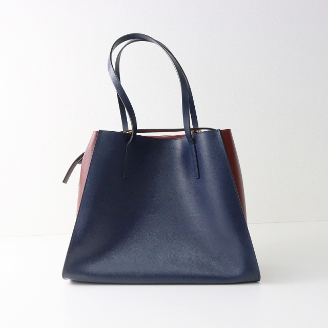 良品 マルニ MARNI サフィアーノレザー バイカラートートバッグ