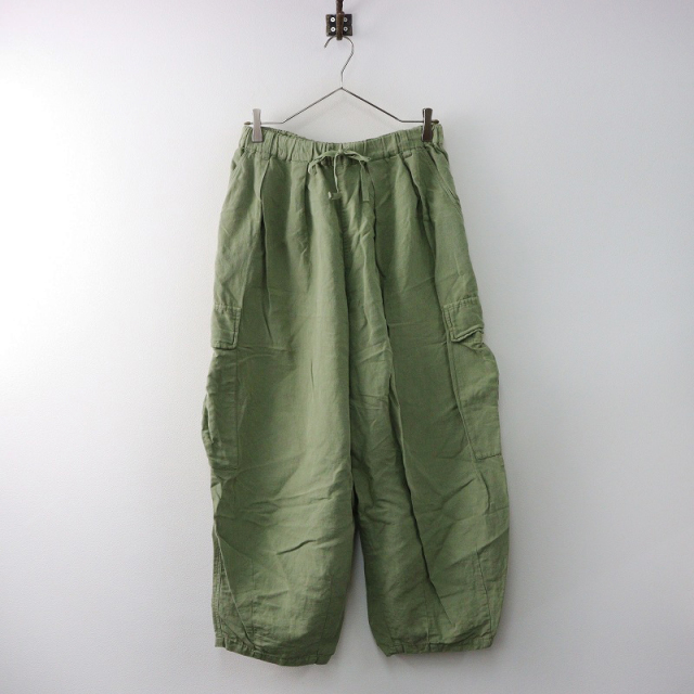 ネストローブ タックパンツ(カーキ) リネンタックイージーパンツ｜nest