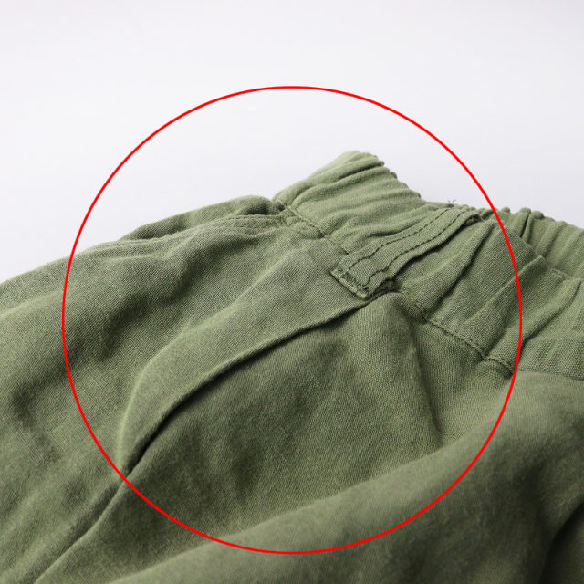 ネストローブ コットンリネンコクーンカーゴパンツ カーキ nest robe nest Robe(ネストローブ) / コットンリネン石目コクーンカーゴ